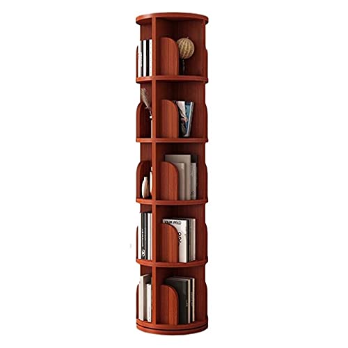 Möbel Kreatives drehbares Bücherregal aus Holz, 360-Grad-Drehregal, Kinderbücherregal, Wohnzimmer-Eckregal (Color : Red, Size : 39 * 162cm) von Unbekannt