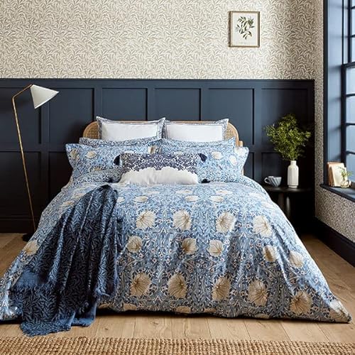 Morris & Co Pimpernel Bettbezug, Blau, Kingsize-Bett von Unbekannt