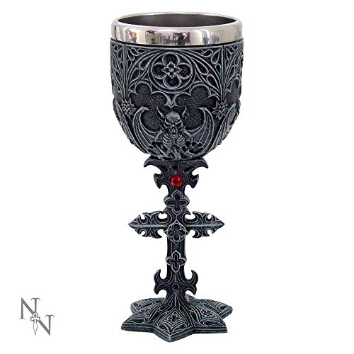 Nemesis Now Vampirkelch, 18,8 cm, Kunstharz, mit Edelstahl-Einsatz, Einheitsgröße, Schwarz Nemesis Now Vampirkelch, 18,8 cm, Kunstharz, mit Edelstahl-Einsatz, Einheitsgröße, Schwarz von Nemesis Now
