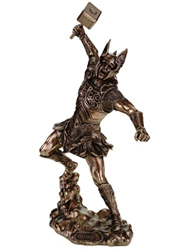 Nordischer Donnergott Thor in Rüstung Gott Figur bronziert Odin Skulptur by Veronese von Veronese by Joh. Vogler GmbH