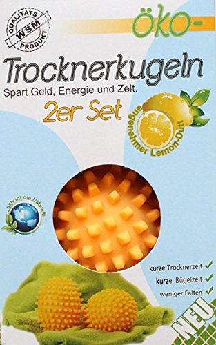 Öko Trocknerkugeln 2er Set mit Lemon Duft Trockner Ball Kugel von WSM von Unbekannt