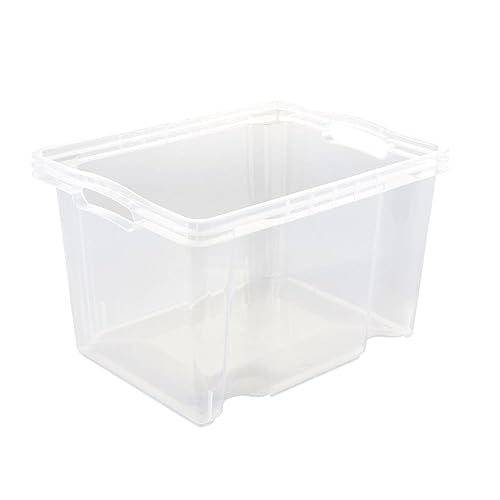 keeeper Aufbewahrungsbox mit integrierten Griffen, Größe: M, 35 x 27 x 21 cm, 13,5 l, Franz, Transparent von keeeper