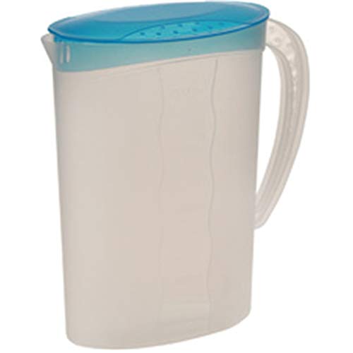 keeeper Saftkanne mit Deckel, 2 l, Polypropylen, 9,5 x 18,5 x 24,5 cm, Sara, Blau/Transparent von keeeper