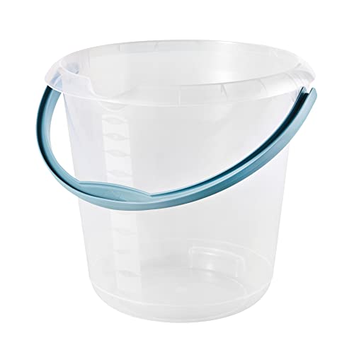 keeeper Eimer mit integrierter Mess-Skala und ergonomischem Griff, 10 l, Mika, Natur-Transparent von keeeper