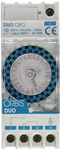 ORBIS Zeitschalttechnik DUO QRD 230V Hutschienen-Zeitschaltuhr analog 230 V/AC von Orbis