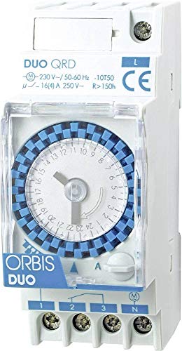 ORBIS Zeitschalttechnik DUO QRD 230V Hutschienen-Zeitschaltuhr analog 230 V/AC von Orbis