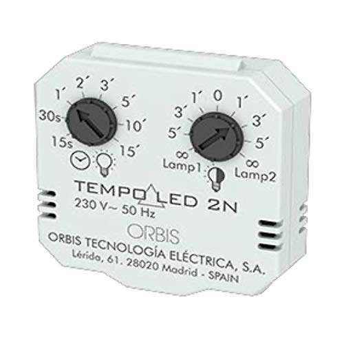 TEMPOLED 2 N 230 V TEMPORIZ.REGULABLE DE 15 S A 15 MIN. Doble NIVEL. LUZ DE CORTESIA DE 1 A 5 MIN von Orbis