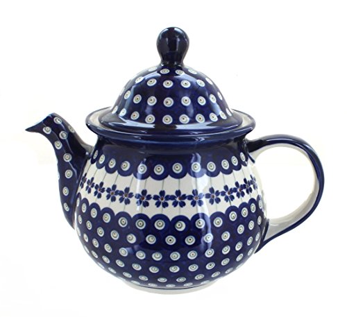 Original Bunzlauer Keramik Kaffeekanne/Teekanne 1,7L im Dekor 166a von Blue Rose Pottery