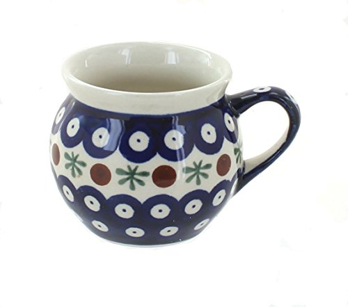 Original Bunzlauer Keramik Kugelbecher V=0,22 Liter im Dekor 41 von Blue Rose Pottery
