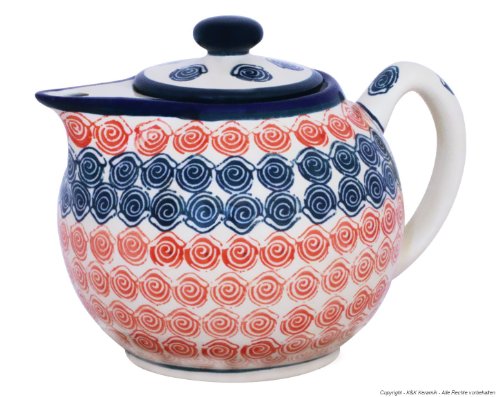 Original Bunzlauer Teekanne 1.0L im modernen reduzierten Design und dem Dekor 943a von Bunzlauer keramik