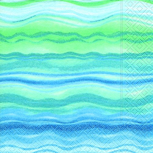 PAPER+DESIGN Servietten 20 St. FSCMix 33 x 33cm, Blue waves von Unbekannt