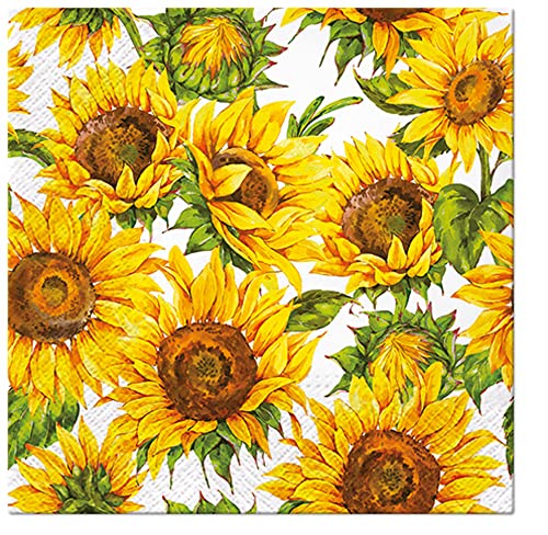 PAW Servietten, 3-lagig, Servietten, 33 x 33 cm, 20 Stück (tanzende Sonnenblumen) von Unbekannt