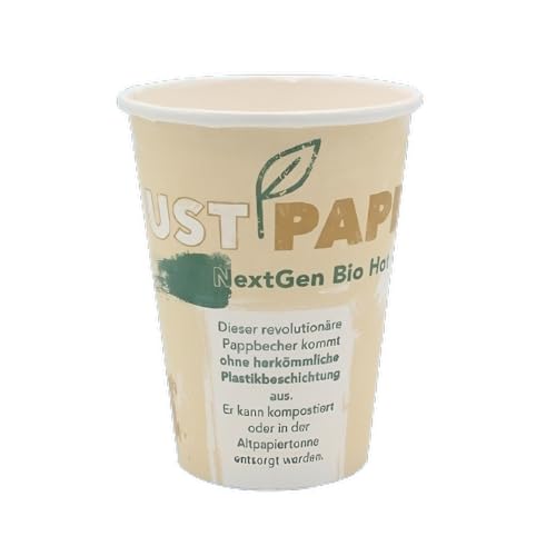 PLA Kaffeebecher braun | 1000 Stück Pappbecher 200 ml 8 oz | kompostierbar und biologisch abbaubare Einweg Trinkbecher | Kaffee to Go Becher aus Karton | Einweg Geschirr für Kalt und Heißgetränk von Unbekannt