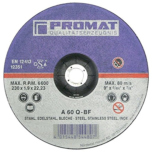 PROMAT Trennscheibe f.VABlech D.125x1mm S.1mm PROMAT Bohrung 22,23mm gerade von Promat