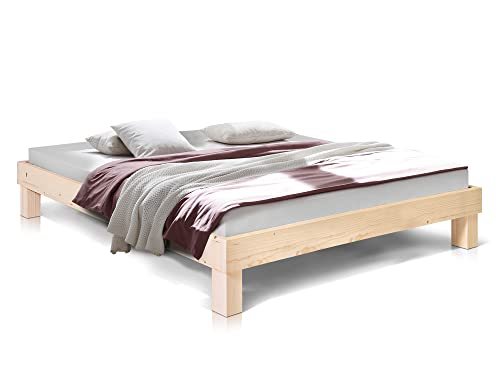 Massivholzbett Pumba Holzbett Doppelbett, Material Massivholz, Made in Germany, 140 x 200 cm, Natur, Standardhöhe von moebel-eins