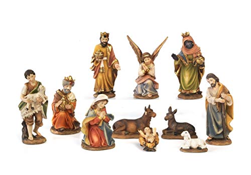 Paben – Komplette Figurensammlung für die Weihnachtskrippe, Größe Figuren: 7 cm, 11 Motive aus Kunstharz von PABEN