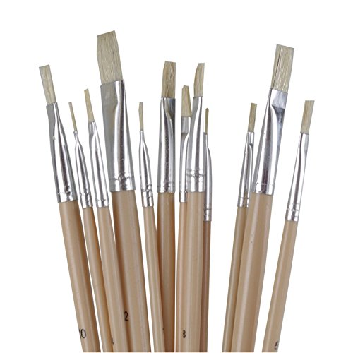 Flachborstenpinsel Set mit 12 Stck von Unbekannt