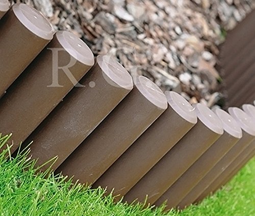 Palisade Beetumrandung Rasenkante Beeteinfassung 2,7m 4 Farben von rg-vertrieb (braun) von Unbekannt