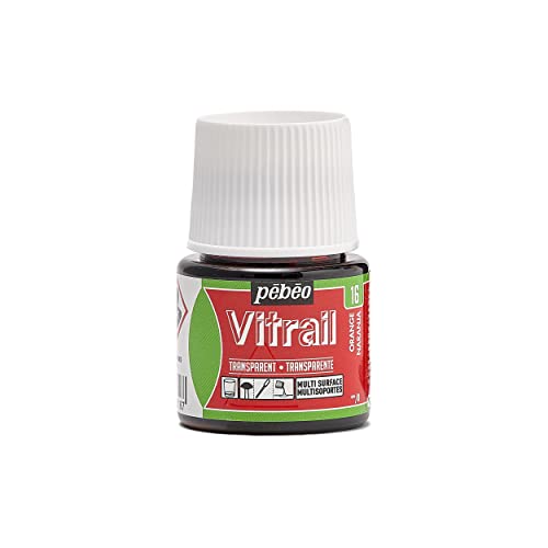 Pebeo Vitrail Glasmalfarbe, Buntglaseffekt, 45 ml, Orange von Pebeo