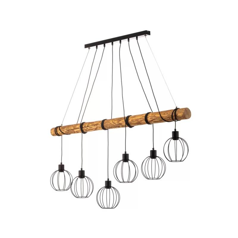 Pendelleuchte Karou 6-flammig Leuchte Hängeleuchte kiefer Lampe Pendelleuchte von Unbekannt