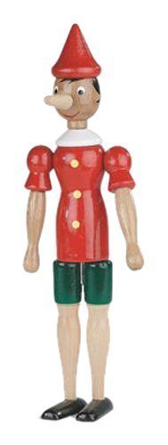 Pinocchio Gelenkfigur aus Holz, made in Italy, 50 cm von Unbekannt