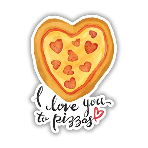 Pizza Love Form | Valentine Love Vinyl Aufkleber | Art Wand Fenster, Auto, Laptop Aufkleber - Medium - 10x7cm von Unbekannt