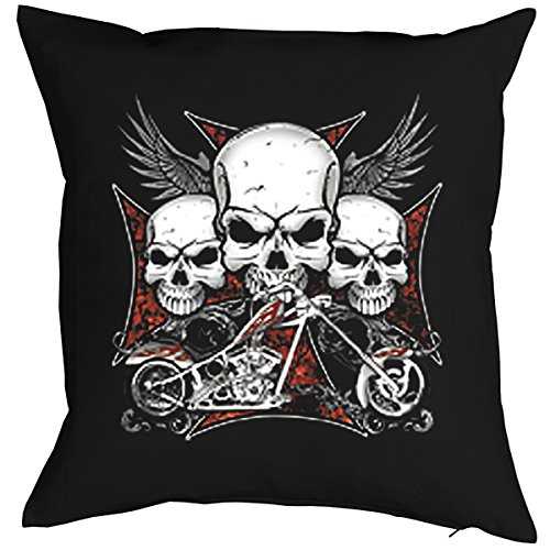 Polster für Biker Motiv aus USA Kissen mit Füllung Skull Rider Wild Biker Polster Geschenk Biker Bike Biken Motorrad von Unbekannt