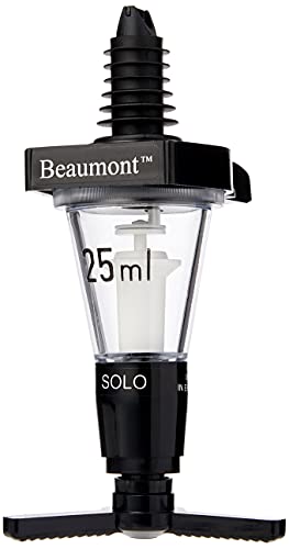 Beaumont Spirituosen-Optikspender gestempelt 25ml, schwarz, gestempelt, professionelle Bar oder Heimgebrauch, Alkohol-Optikspender, präzise Messung, auslaufsichere Gummidichtung, K493 von Beaumont