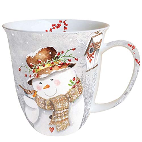Porzellan Becher Bone China Snowman Holding Robin, Mug, Tasse, Fuer Tee Oder Kaffee ca. 0,4L - Ideal Als Geschenk Porzellan Becher Bone China Snowman Holding Robin, Mug, Tasse, Fuer Tee Oder Kaffee ca. 0,4L - Ideal Als Geschenk von Ambiente