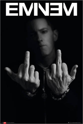 Poster Eminem - Finger - preiswertes Plakat, XXL Wandposter von Eminem