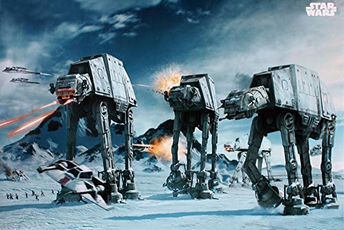 Poster Star Wars - Schlacht um Hoth mit AT-ATs auf dem Eisplaneten - Größe 61 x 91,5 cm - Maxiposter von Star Wars