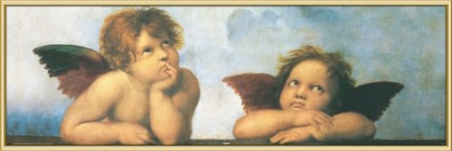 Poster mit Rahmen 30,5 x 91,5 cm, Gold - Raphael Angels - Medium gerahmt - Antireflex Acrylglas von Unbekannt