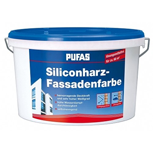 PUFAS Siliconharzfassadenfarbe 10,000 L, 231, Extra Weiß, 10 l (1er Pack) von PUFAS