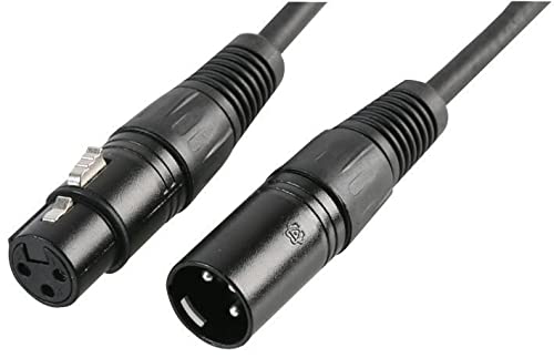 Pulse PLS00267 DMX-Kabel, 3-poliger XLR-Stecker auf Buchse, 3 m, Schwarz von PULSE