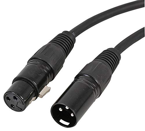 Pulse PLS00585 Patchkabel, 3-polig, XLR-Stecker auf Buchse, 1 m, Schwarz von PULSE