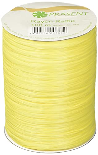 Präsent Rayon Raffia Bastband gelb, 100 m Dekoband zum Einpacken von Geschenken, Verzieren & Basteln festlicher Dekos, Schleifenband für besondere Anlässe Präsent Rayon Raffia Bastband gelb, 100 m Dekoband zum Einpacken von Geschenken, Verzieren & Basteln festlicher Dekos, Schleifenband für besondere Anlässe von Präsent