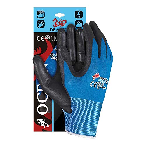 Reis OCEAN10 Dragon Schutzhandschuhe, Blau-Schwarz, 10 Größe, 12 Stück von REIS