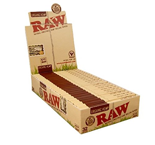 Rizzla - Raw Zigarettenpapier - Hanf aus biologischem Anbau 1 1/4 voller Karton mit 24 Stück von RAW