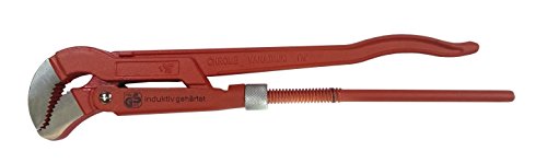 Rohrzange Eckrohrzange 1,5" mit S-Maul, Chrom Vanadium 1 1/2 Zoll von binoa