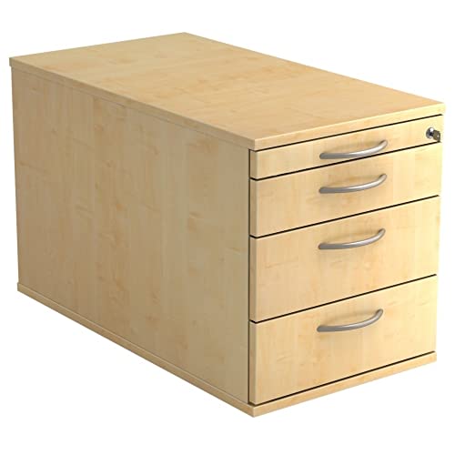 Rollcontainer TC mit 3 Schubladen, 42,8 x 80 x 51,2 cm, Ahorn, Bogengriff Metall von Unbekannt