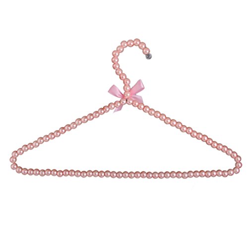 Kleiderbügel mit Perlen, Kunststoff, für Kleidung, Erwachsene, 39 cm, Rosa von Générique
