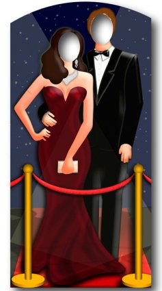 Roten Teppich/ Hollywood Paar Stand In - LEBENSGROSSE POSE MIT PAPPFIGUREN / STEHPLATZINHABER / AUFSTELLER Roten Teppich/ Hollywood Paar Stand In - LEBENSGROSSE POSE MIT PAPPFIGUREN / STEHPLATZINHABER / AUFSTELLER von Unbekannt