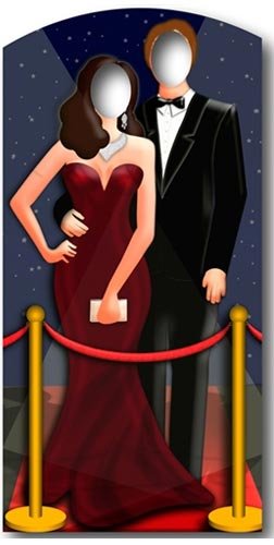 Roten Teppich/ Hollywood Paar Stand In - LEBENSGROSSE POSE MIT PAPPFIGUREN / STEHPLATZINHABER / AUFSTELLER von Unbekannt