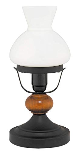 Rustikale Tischlampe Braun Holz Metall Glas Landhausstil Wohnzimmer Schlafzimmer Nachttischleuchte von rabalux