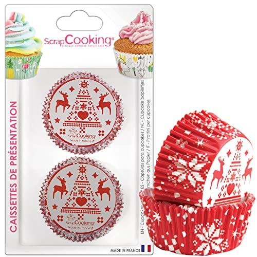 Unbekannt SCRAPCOOKING 5088 Weihnachten 36 Stück Muffinförmchen Papier geeignet im Kontakt Lebensmittel Mehrfarbig 16 x 10,6 x 2,5 cm von ScrapCooking