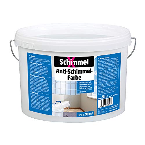 Pufas 5000 SchimmelX Anti-Schimmelfarbe Innen-Farbe mit Langzeitschutz weiß 5Liter von PUFAS