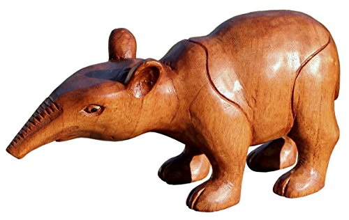 Wogeka - Schöner Tapir aus Holz - Statue Tier-Figur als Geschenk-Idee zur Dekoration - Handarbeit von Wogeka