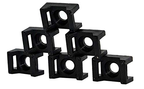 Schraubsockel Kabelbinder Montagesockel Befestigungssockel schwarz weiß 100 Stk (21 x 16 mm, schwarz) von Unbekannt