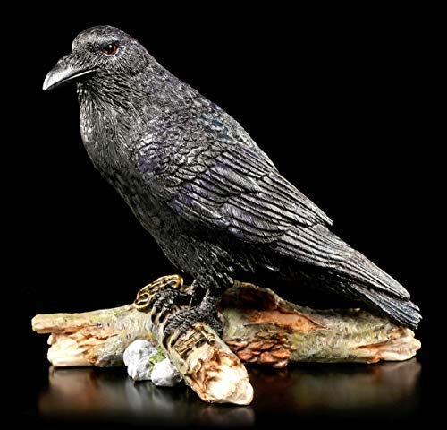 Birsppy FVLFIL Schwarze Raben Figur mit Schlüssel - The Raven and The Key | Tierfigur, handbemalt wetterbeständig von Unbekannt