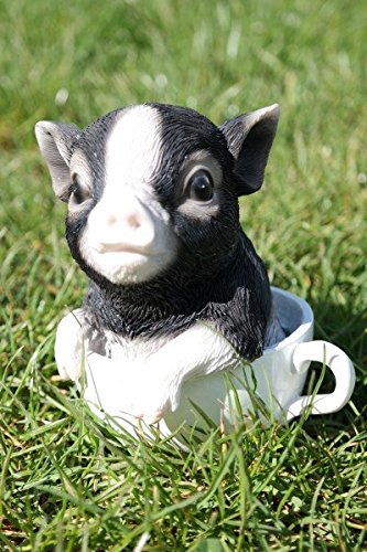 Schwein in Tasse dunkel 15 cm Figur Garten Tier Gartenfigur Sau von Unbekannt